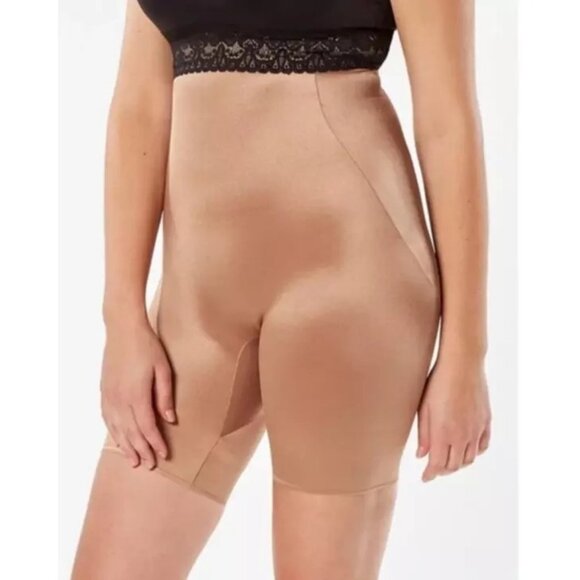 Ruby Ribbon High Waist Thigh Slimmer Women Small Compression Shaper Bronze - Picture 1 of 8